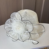 preiswerte Partyhut-Kopfstück Organza Hochzeit Abendgesellschaft Elegant Hochzeit Mit Tüll Kopfschmuck Kopfbedeckung