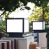 Недорогие Постовый свет-Лампа на колонне, водонепроницаемые светильники на наружных стойках, уличные фонари на колоннах, фонари на квадратных колоннах IP65, наружные водонепроницаемые светильники на алюминиевых стеклянных