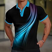 abordables Polo géométrique pour homme-Homme Géométrique Polo Chemise de golf Manche Courte Polos Chemises à Col Vêtement décontracté de travaile Vêtements de vacances Tenue formelle Vêtements de festival Boutons Impression 3D Ét