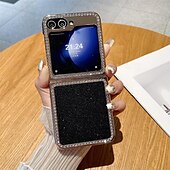 cheap Samsung Cases-Phone Case For Samsung Galaxy Z Flip 6 Z Flip 5 Back Cover Bling Glitter Shiny Shockproof PC
