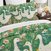 economico Set copripiumino-cartone animato fiori estivi animali tessuto spazzolato addensato letto matrimoniale copripiumino accogliente set aiuola set da 2 pezzi set da 3 pezzi peluche corto leggero e morbido