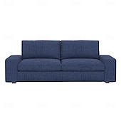 baratos Cobertura de Sofa-Capa de Sofá em Linho Sólido 2 Lugares 3 Lugares Com Estofamento de Algodão e Linho