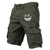 tanie męskie spodenki cargo z nadrukiem-męskie spodenki cargo wiele kieszeni graficzne graffiti krótkie spodenki sportowe outdoorowe klasyczne mikroelastyczne spodenki