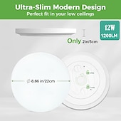 cheap Ceiling Lights &amp; Fans-Light ControlRadar Motion Sensor Light 12W 18W 6000K Wired Ceiling Light Fixture Motion Detector LED Ceiling Light Embedded Sensor Light for Corridor Staircase Food Cabinet Laundry AC220V