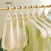 abordables Porte-Vêtements-Paquet de 10 cintres pliants – multifonctionnels pour la maison, le balcon, les voyages, les voyages d&#039;affaires ; rangement portable, épaule large, sans trace, étendoir à vêtements