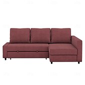 baratos Cobertura de Sofa-Capa de Sofá em Linho com Armazenamento Cor Sólida Capas Acolchoadas em Algodão e Linho