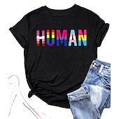 ieftine Mândrie-Tricou Cămăși Pride Curcubeu Uman Casual Stil de strada Tricou lesbiană pentru Pentru femei Adulți Ștanțare la cald pentru Halloween Carnaval Mascaradă Parada Mândriei Luna Mândriei