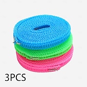 halpa Pyykkikassit ja -korit-3kpl tuulenpitävä nylon vaatteiden kuivausköysi vaaleanpunainen sininen vihreä säädettävä vaatteiden kuivausköysi matkavaatelinja kannettava pyykkinaru sopii sisä- ja ulkokäyttöön