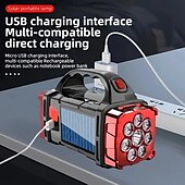cheap Camping Lights-Solar Powered Tactical LED Camping Light - 500 Lumens USB Rechargeable Flashlight, Water Repellent, Long-Range, Multi-Function Outdoor Torch for Outdoor Camping