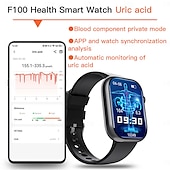 tanie Smartwatche-F100 inteligentny zegarek połączenie bluetooth 2.1 calowy duży ekran ekg hrv 24-godzinny monitor zdrowia tętna sos mężczyźni kobiety smartwatch