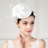 voordelige Fascinators-hoofdbanden fascinators hoeden sinamay bowler / cloche hoed schotelhoed pillendoosjepet bruiloft theekransje elegante bruiloft met veren bloemen hoofddeksel hoofddeksels