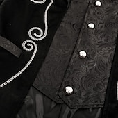 billige Topper-Retro / vintage Punk og gotisk Kostymer i middelalderstil Jakke tailcoat Prins Adelsmann Jacquard Herre Royal Steampunk Maskerade Fest Voksne Frakk