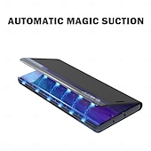 economico Cover Samsung-Custodia per telefono per Samsung Galaxy S24 S23 S22 S21 Ultra Plus A72 S25 Ultra Custodia a corpo intero Auto Sleep  Wake Up Flip magnetico con supporto di colore solido TPU PU