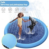 cheap Pet Camping-Splash Sprinkler Pad for Dogs Kids, Non-slip Large Splash Paddling Pool for Kids Inflatable Sprinkler Pad Thickened Water Pad Toys for Dogs Pets Children Yard Garden Party