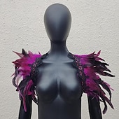 cheap Accessories and More-Punk &amp; Gothic Masquerade Shawls Feather Cape Witch Feather Women&#039;s Fantasy Walpurgis Night Halloween Carnival Masquerade Performance Party / Evening Adults&#039; Shawl