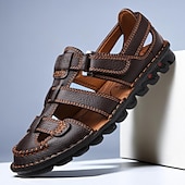 preiswerte Kleidungs-Sandalen-Herren-Fischersandalen aus hochwertigem Leder mit verstellbaren Riemen und rutschfester Sohle – perfekt für Sommerwanderungen und die Freizeit