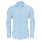 economico Casual da lavoro-Per uomo Camicia Camicia di lino Camicia casual Camicia di cotone Semplice Vacanza Camicia hawaiana Nero Bianco Rosa Blu Manica Lunga Collo ripiegato Primavera &amp; Autunno Abbigliamento Bottonato