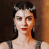 voordelige Accessoires voor haarstyling-kroon tiara&#039;s hikinauhat Helm Strass Legering Bruiloft Luxe Retro Met Kristaldetails Pure Kleur Helm Hoofddeksels