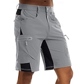 baratos Clássico-Homens Shorts táticos Bermuda Cargo Calção Shorts casuais Patchwork Bolso Com Zíper Perna reta Tecido Respirável Macio Comprimento do joelho Casual Diário Feriado Moda Roupa de rua Cáqui Cinza Claro