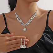 levne Sady šperků-Sady šperků 3ks Štras Slitina Náušnice Náhrdelníky Dámské Elegantní Vinobraní Módní Geometrické Geometrický Sada šperků Pro Svatební Párty Výročí