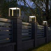baratos Post Light-Lâmpada de coluna luminárias de poste exterior à prova d'água, luzes de pilar ao ar livre, luzes de pilar quadrado ip65 luminárias de poste de vidro de alumínio à prova d'água ao ar livre luzes de