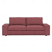 baratos Cobertura de Sofa-Capa de Sofá em Linho Sólido 2 Lugares 3 Lugares Com Estofamento de Algodão e Linho