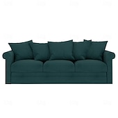 baratos Cobertura de Sofa-Capa de Sofá de Veludo de 3 Lugares Sólida Almofadada