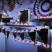 Недорогие Питание от батареек-Патриотичные светодиодные гирлянды Декор для Дня независимости 2 м 20 LED для Дня независимости 4 июля 250-й юбилей День памяти работающие от батареек звёздные огоньки праздничное украшение для дома