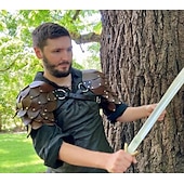 billiga Medeltida-Retro / vintage Medeltida kostymer Renässans Vapen och Rustning Linne Axelrustning Krigare Viking Valhall Herr Maskerad LARP Vuxna Axelrustning Alla årstider