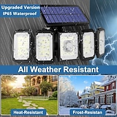 baratos Luzes de rua-holofotes solares sensor de movimento externo 300 led 5 cabeças sensor de movimento movido a energia solar com controle remoto do anoitecer ao amanhecer 3 modos de iluminação