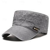 abordables Chapeaux homme-Homme Casquette Plate Casquette de Baseball Casquette militaire Chapeau de cadet Noir Marron Mélangé polyester / coton Rétro Vintage Mode Décontractées Plein Air du quotidien Plein Ajustable Ecran