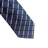 cheap Men&#039;s Ties &amp; Bow Ties-1Pc Man Necktie Width 8cm Blue Plaid Bridegroom Groomsman Tie Business Manager Tie