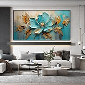 preiswerte Blumen-/Botanische Gemälde-großes handgemaltes Blumenölgemälde auf Leinwand, goldrotes Blumengemälde, Wanddekor, abstraktes Texturblumengemälde, individuelles Blumenbaumgemälde, moderne Wohnzimmerdekoration