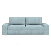 baratos Cobertura de Sofa-Capa de Sofá em Linho Sólido 2 Lugares 3 Lugares Com Estofamento de Algodão e Linho