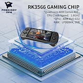 Недорогие Игровые консоли-Портативная игровая консоль powkiddy x55 со встроенными играми, ips rgb-экраном, 5,5 дюйма (256 г, 30 000 игр), идеальный подарок на рождественский день рождения для друзей и детей
