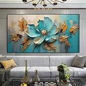 preiswerte Blumen-/Botanische Gemälde-großes handgemaltes Blumenölgemälde auf Leinwand, goldrotes Blumengemälde, Wanddekor, abstraktes Texturblumengemälde, individuelles Blumenbaumgemälde, moderne Wohnzimmerdekoration