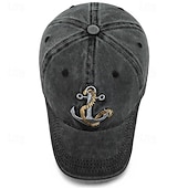 preiswerte Baseballkappe für Herren-Herren Cap Basecap Sonnenhut Kappe Schwarz Marineblau Polyester Bestickt Modisch Brautkleider schlicht Strasse Täglich Anker Einstellbar Sonnenschutz Atmungsaktiv