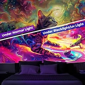 Χαμηλού Κόστους Μαύρισμα ταπετσαρία-blacklight ταπετσαρία uv αντιδραστική λάμψη στη σκοτεινή λάμψη πάρτι νέον φλαμίνγκο ζώο ψυχεδελικό trippy misty κρεμαστή ταπετσαρία τοίχου τοιχογραφία για κρεβατοκάμαρα σαλονιού