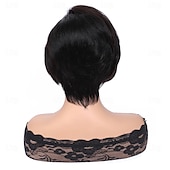 economico Parrucche lace front capelli veri-parrucca pixie cut parrucca bob diritta corta capelli umani 13x4x1 parte t parrucche anteriori in pizzo pixie cut per donne nere