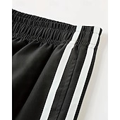 baratos Clássico-Homens Bermuda Cargo Calção Com Cordão Cintura elástica Bolso multi Bloco de cor Vestível Curto Ao ar livre Diário Para Noite Moda Clássico Preto Cáqui