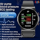 tanie Inteligentne bransoletki-696 p70 zegarek z glukometrem, inteligentny zegarek, 1,32 cala, inteligentna opaska fitness, Bluetooth, EKG + ppg, monitorowanie temperatury, krokomierz, kompatybilny z Androidem, iOS, męskie przypomnienie wiadomości, IP 67, 43 mm, koperta zegarka