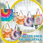 preiswerte Artikel zum Stressabbau-2 Stück weiße Canvas gewickelt gefärbte Canvas Tasche blanko große Baumwolltasche blau Sonnentrocknen Reiben Wachsfärben Batikfärben
