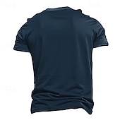 cheap Men&#039;s Funny T shirts-Men&#039;s Letter Gesture DADA T Shirt T shirt 3D Print Crew Neck Shirt Athleisure Street Style Festival Street Dads Day Gifts Festival Dark Blue Summer Spring Clothing Apparel S M L XL XXL XXXL