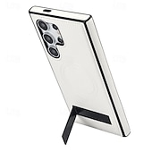 Недорогие Чехлы для Samsung-телефон Кейс для Назначение SSamsung Galaxy S24 S23 S22 Плюс Ультра S25 Ультра С Магсейф Магнитный Поддержка беспроводной зарядки Откидная подножка Ретро ТПУ Кожа PU