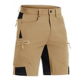baratos Clássico-Homens Shorts táticos Bermuda Cargo Calção Shorts casuais Patchwork Bolso Com Zíper Perna reta Tecido Respirável Macio Comprimento do joelho Casual Diário Feriado Moda Roupa de rua Cáqui Cinza Claro