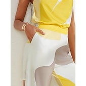  Női Egyenes Teljes hossz Szatén Zseb Mikroelasztikus Nadrágok Alkalmi / Napi Hétvége Fehér Nyár S M L