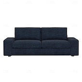 baratos Cobertura de Sofa-Capa de Sofá em Linho Sólido 2 Lugares 3 Lugares Com Estofamento de Algodão e Linho