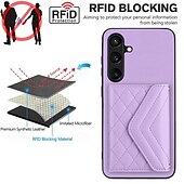 billiga Skal och fodral till Samsung-telefon fodral Till Samsung Galaxy S24 S23 S22 S21 Ultra Plus A55 A35 A25 A15 5G A54 A34 A14 A53 A33 A23 A13 S25 Ultra Skal med stativ med snodd Kortplats Kontor / företag TPU PU läder
