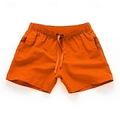 Недорогие Мужские плавательные шорты-Муж. Пляжные шорты Купальные шорты Обтягивающие длинные шорты Эластичная талия Эластичный шнурок Прямая нога Однотонный Быстровысыхающий На открытом воздухе Короткие Повседневные На выход Пляж