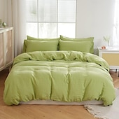 cheap Duvet Cover Sets-Cotton Duvet Cover 100% Linen Coconut White Duvet Cover Queen Size, Soft and Breathable Queen Duvet Cover Set for All Season